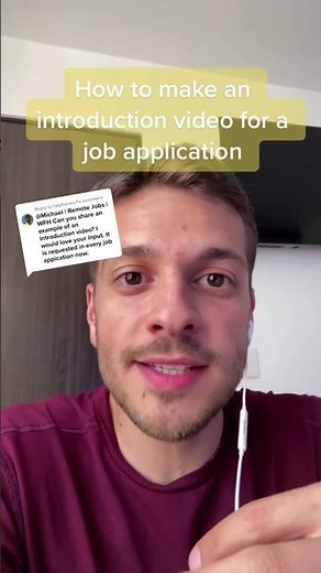 How to make an introduction video for a job application