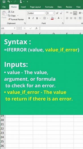 How to Fix the Divide by Zero Error in Microsoft Excel | IFERROR Function & Formula #shorts