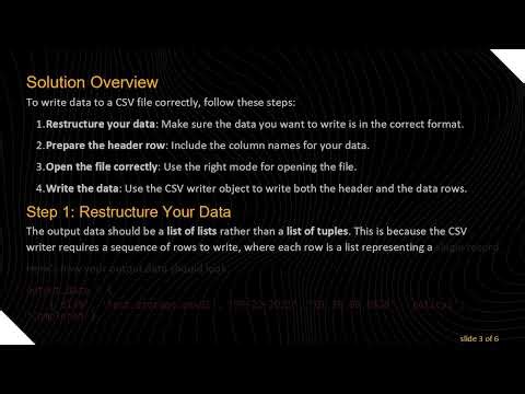 How to Write Data to a CSV File in Python