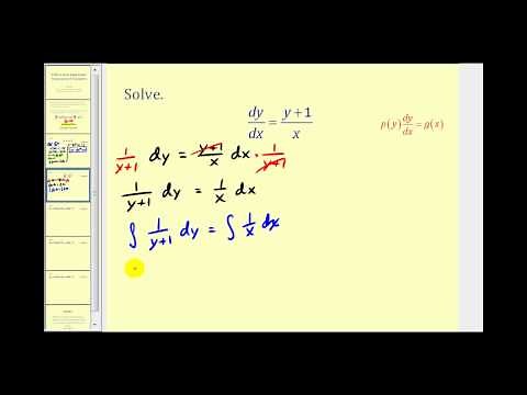 Differential Equations: Separation of Variables
