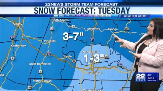 Snow forecast for western Mass.