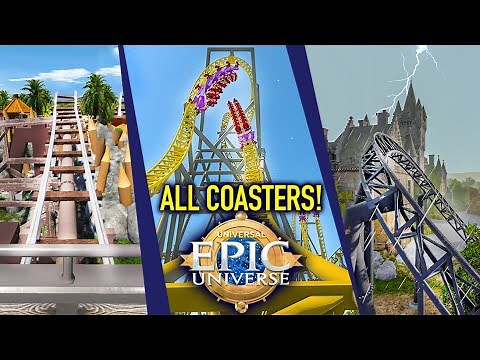 EPIC UNIVERSE - ALL ROLLER COASTERS (Visualizations) - New Universal Studios Theme Park