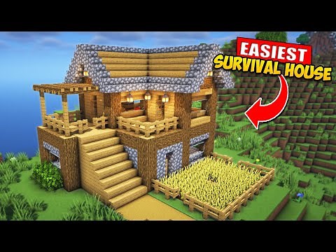 ⛏️ Minecraft : EASY Survival House 🏡 [ Build Tutorial ]