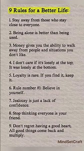 9 rules for a better life