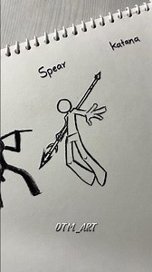 How to draw body with (Scythe, spear, katana) #drawing #stickman #tutorial #fpy
