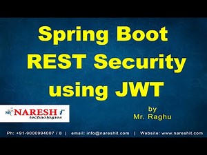 Spring Boot REST Security using JWT | 23rd August by Mr. Raghu Sir