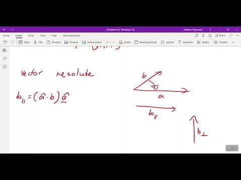 Projection Vectors (scalar and vector resolutes)