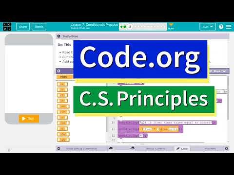 Code.org Lesson 7.2 Conditionals Practice | Tutorial and Answer | Unit 4 CS Principles