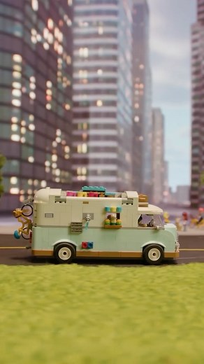 LEGO Family on Instagram: "When building a camper van becomes an adventure on its own 🤩 Get under the hood and roof of the LEGO Friends camper van and learn how we made a tiny home on wheels ready to hit the road 🗺️🚐 #LEGO #LEGOFriends #CamperVan"
