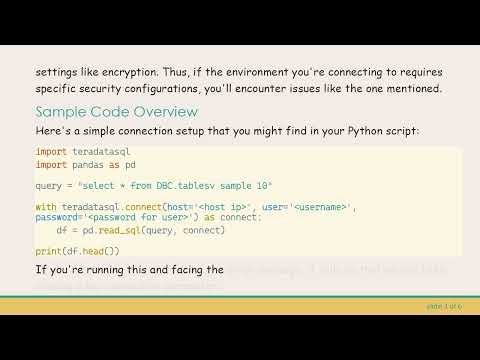 How to Fix Error Connecting to Teradata Using Python