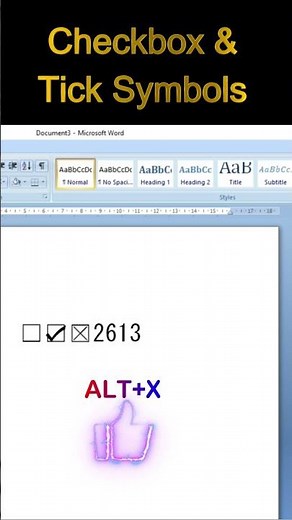 How to Type Checkbox ☐ & Tick Symbols✔️ in MS Word | Alt+X Codes | Unicode Trick| #4 #shorts