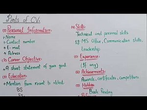 📄 Parts of a CV | Complete Explanation with Examples | CV Writing for Students & Beginners