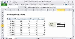 Lookup and sum column