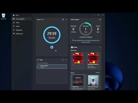 Focus Sessions in the Windows 11 Clock app