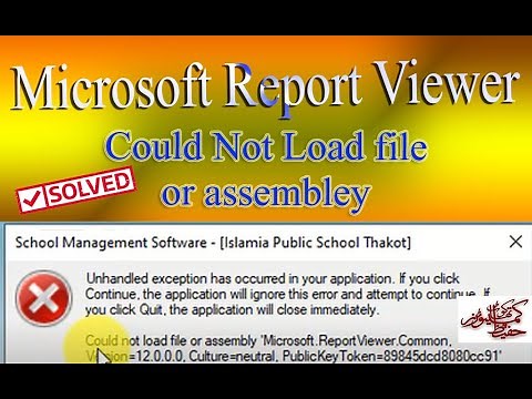 could not load file or assembly | Microsoft Report Viewer SQL Server | Visual Studio Application
