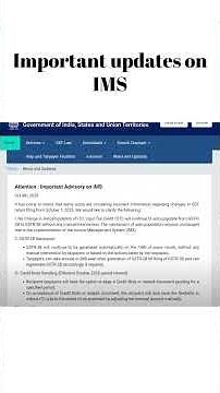 IMS Clarification on GST Portal | What Taxpayers Should Know?