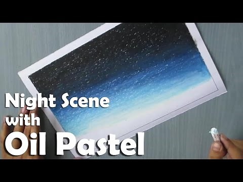 Beginners Painting | How to Paint a night sky with Oil Pastel