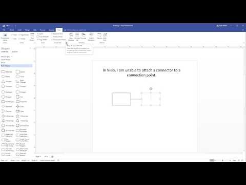 How to connect a connector to a connection point in Visio 2016
