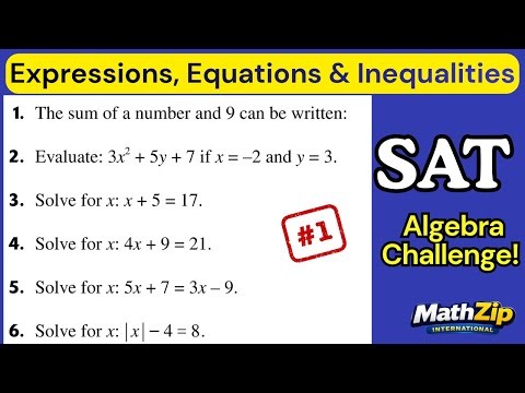 SAT Algebra Practice Test | Expressions, Equations & Inequalities (With Solutions)