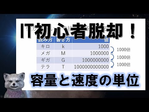 《IT初心者脱却講座 初級2》データ容量、速度の単位