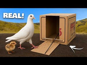 Easy DIY Quick Pigeon Trap Using Cardboard Box - Trap Processing