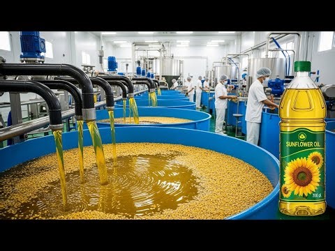 Inside a Mega Factory: From Harvest to Bottling Sunflower Oil (Full Process)