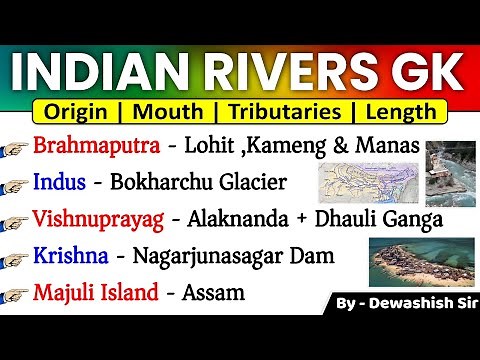 Rivers & Their Tributaries | भारत की नदियां | Indian Rivers System | Origin & Mouth | Dewashish