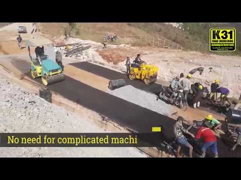 How to build a 6 meter wide road using cold mix asphalt without machines
