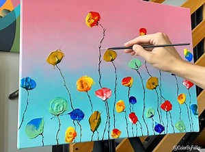 Hey guys! Today, over on my YouTube channel, I'm teaching you how to create this painting together. Watch the full video tutorial here 👉 https://m.youtube.com/watch?v=6xra7902UJQ I hope you'll enjoy this simple, easy, and fun lesson! Be blessed 😃🎨👍 Art materials I used are available at www.colorbyfeliks.com | Feliks K