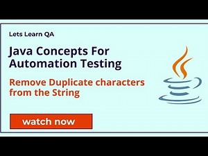 Java Program to Remove Duplicate Characters From String