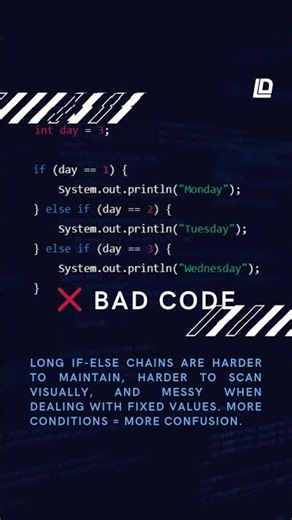 Stop Misusing If-Else Chains: Use Switch the Right Way in Java #javaprogramming #codingshorts