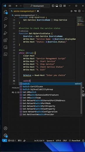 Basic Powershell service management script #beginner #tutorial #powershell #powershellscripting
