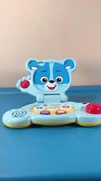 Vtech Bear's Baby Laptop Blue Learning Toy 55 Song Melodies Phrases Sound VIDEO!