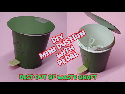 🚮Mini Dustbin Craft with Paper Cup | Best Out of Waste Idea