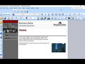 Introduction to website development in Ms publisher