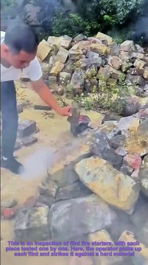 Flint Fire Starter Inspection: Testing Each Piece by Striking to Ignite Sparks