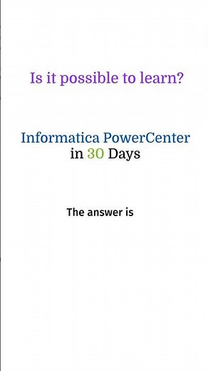 Informatica in 30 days