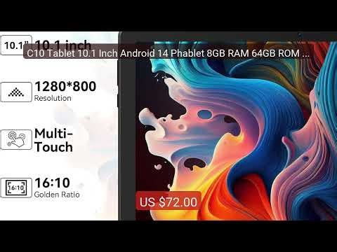 C10 Tablet 10.1 Inch Android 14 Phablet 8GB RAM 64GB ROM (1TB... — Amazing Value 2026 | Must Have!