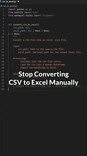 Stop Converting CSV to Excel Manually #python #coding