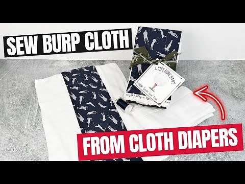 The Quickest Way to make Burp Cloths from Diapers - Sewing for Baby