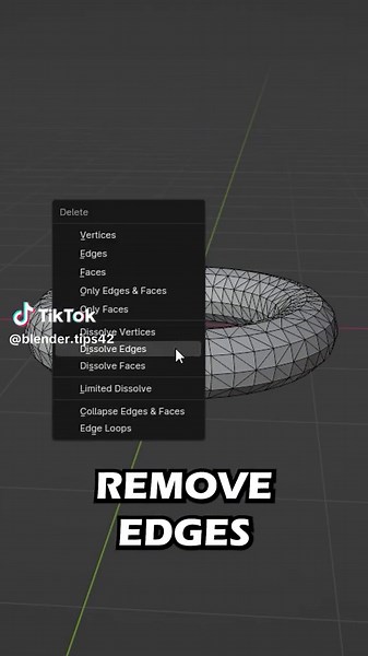 Tip: Remove Edges Like a Pro#blender#blender3d #blendertutorial#howto#howtofixtopology
