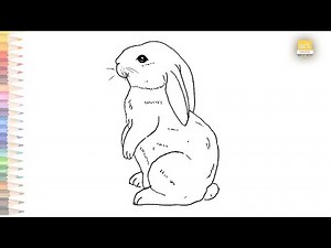 Cute rabbit outline drawing easy 06 | How to draw Cute rabbit step by step | Outline drawings
