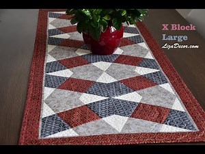 Patchwork Tutorial X Block Large - Patchworková šablona LizaDecor.com