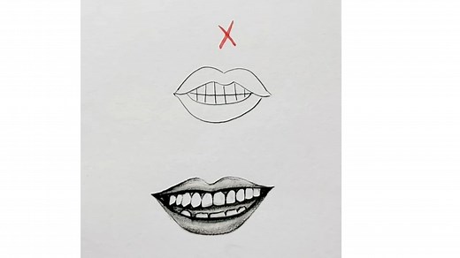 How to draw teeth step by step | Easy teeth drawing | Priyanka creative guru