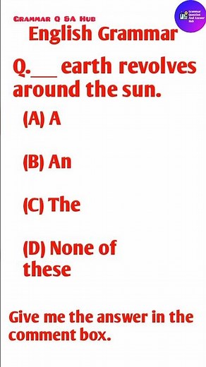 Comment Me Your Answer ll English Grammar Question ll Grammar Question ll Grammar Q& A Hub