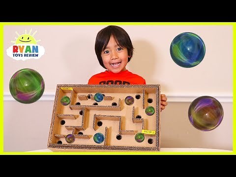 DIY Homemade Marble Labyrinth Maze Board Game from cardboard