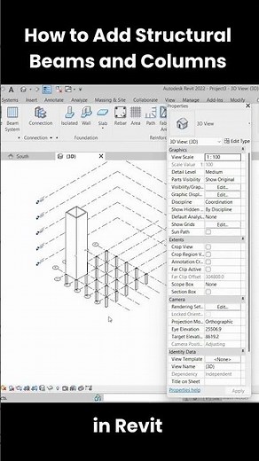 How to Add Structural Beams and Columns in Revit | Revit Tutorial for Beginners