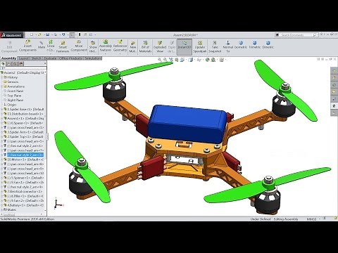 Solidworks tutorial | sketch Quadcopter (Drone) in Solidworks