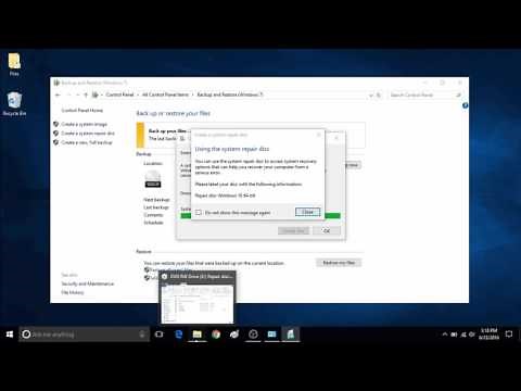 How to Create a System Repair Disc with Windows Backup and Restore in Windows 10