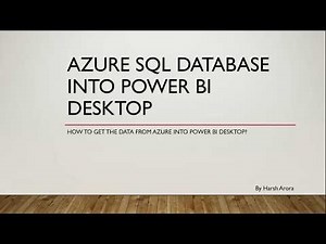 Azure SQL database into power bi desktop